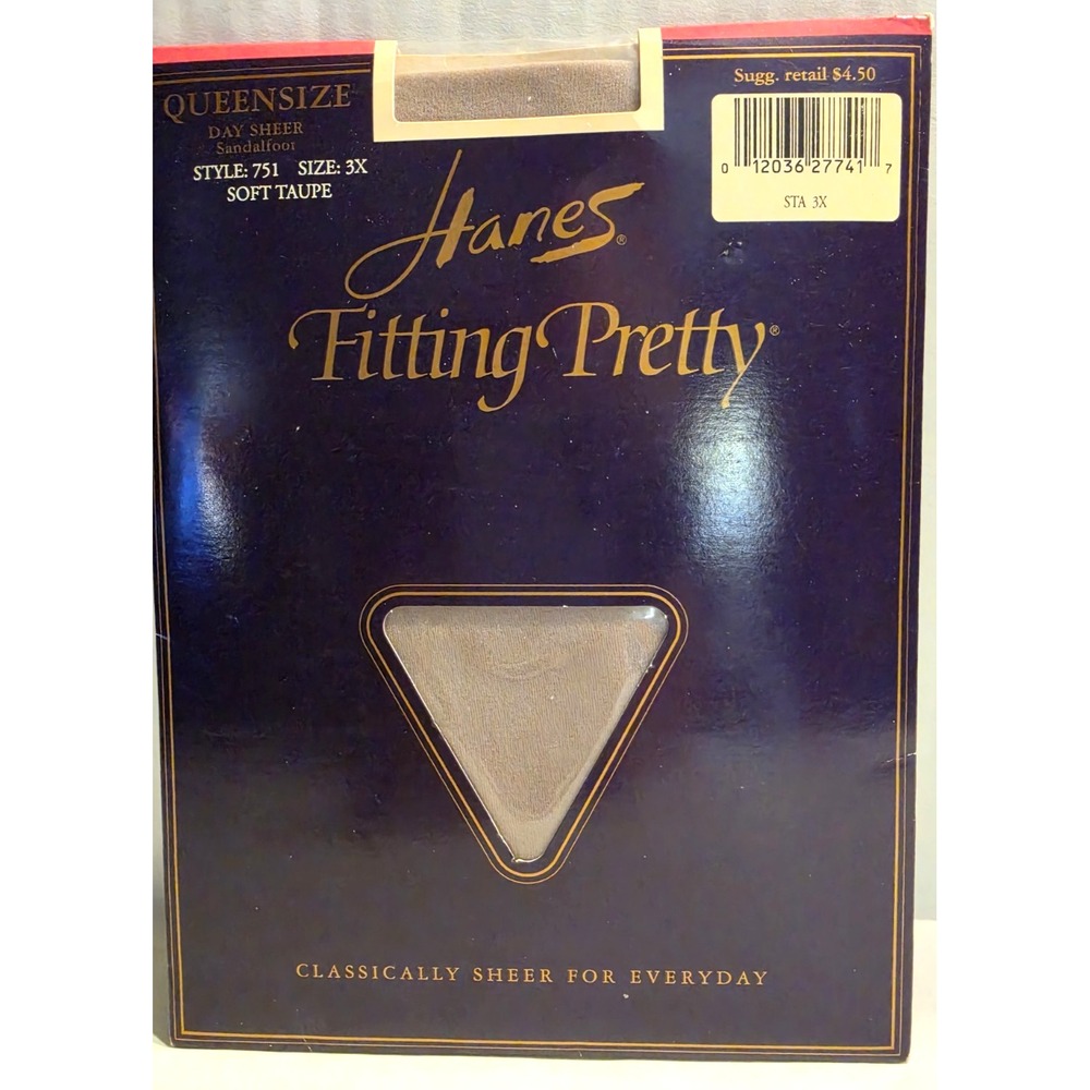 Hanes Queensize Fitting Pretty Day Sheer Sandalfoot Soft Taupe 3X NIP